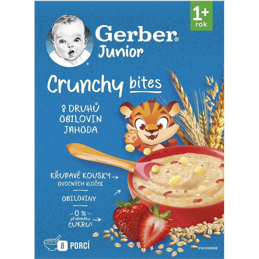 Gerber Junior Безмолочна полунична каша з хрусткими шматочками 200 г: ціни та характеристики