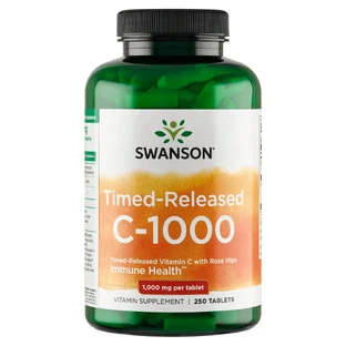 Swanson Timed-Revised C-1000 з шипшиною, вітамін С 1000 мг з шипшиною, 250 таблеток з попереднім вивільненням