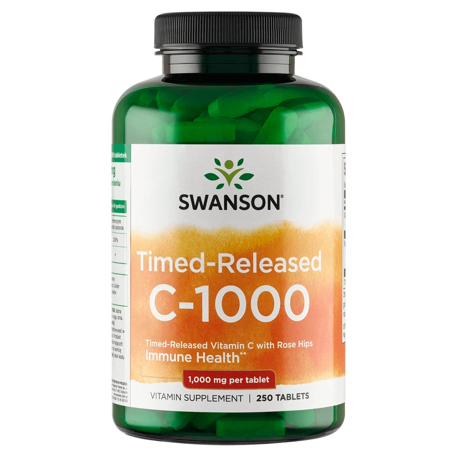 Swanson Timed-Revised C-1000 з шипшиною, вітамін С 1000 мг з шипшиною, 250 таблеток з попереднім вивільненням: ціни та характеристики