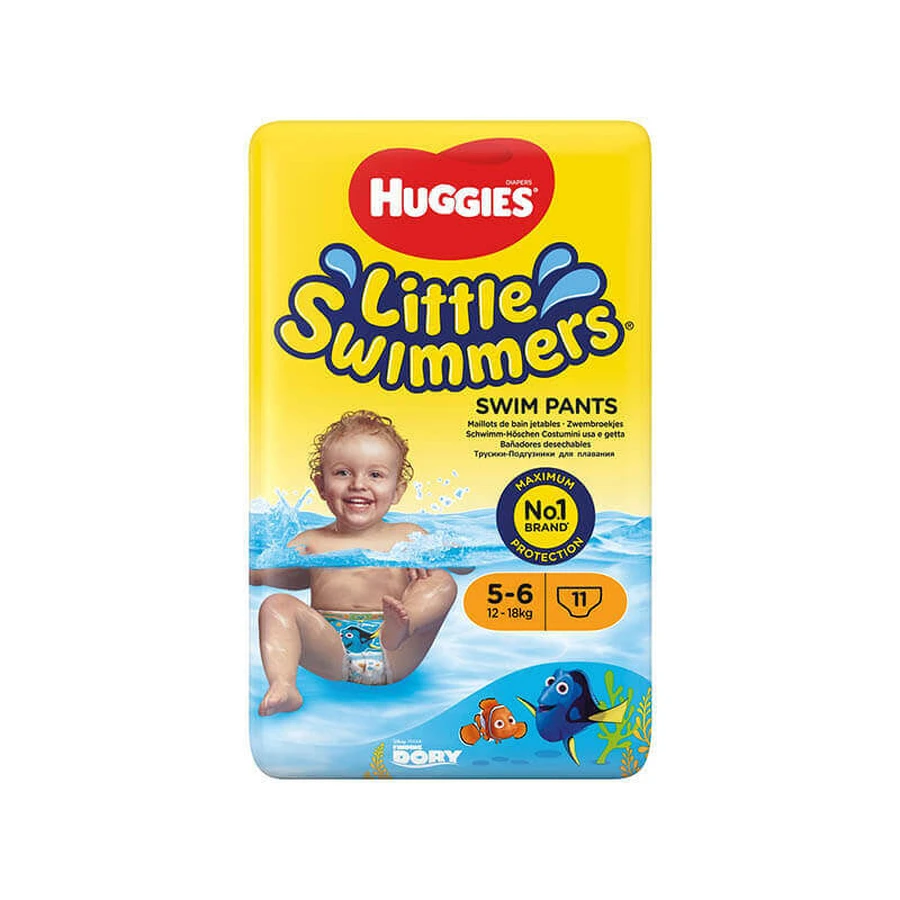 Непромокаемые трусы для плавания Little Swimmers № 5-6, 12-18 кг, 11 штук, Huggies: цены и характеристики