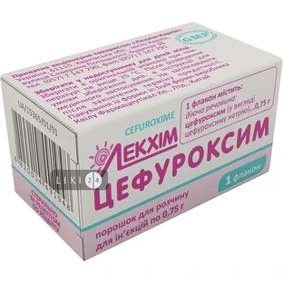 Цефуроксим пор. д/р-ра д/ин. 0,75 г фл.