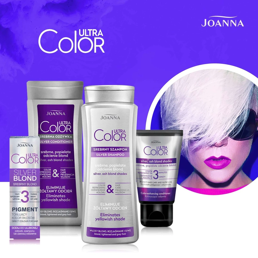 Шампунь Joanna Ultra Color Silver для світлих воскових відтінків, 400 мл: ціни та характеристики