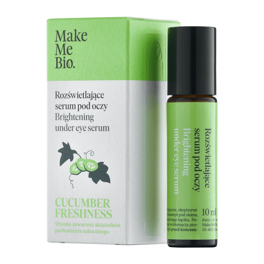 Make Me Bio Огіркова свіжість, освітлююча сироватка для шкіри навколо очей, ролер, 10 мл: ціни та характеристики