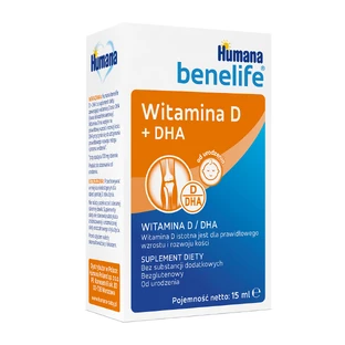 Humana Benelife Вітамін D + DHA, від народження, 15 мл