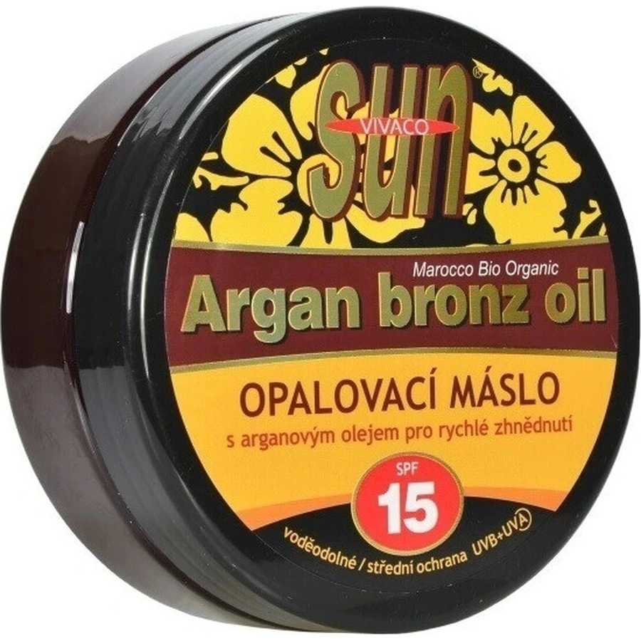 Олія для засмаги VIVACO SUN ARGAN BRONZ SPF15 з аргановою олією 1×200 мл, водостійка: ціни та характеристики