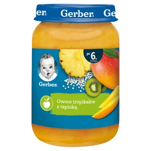 Gerber Десерт, тропічні фрукти з тапіокою, після 6 місяців, 190 г КОРОТКИЙ ТЕРМІН ДІЇ