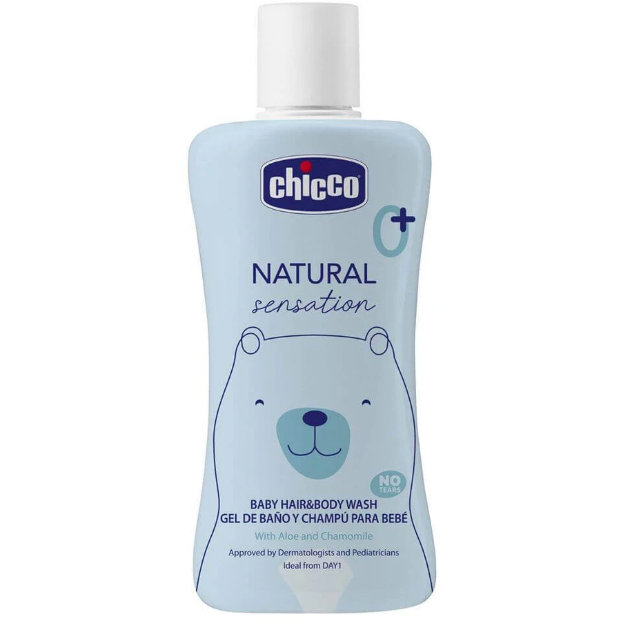 Chicco Natural Sensation Шампунь для волосся та тіла з алое та ромашкою 0м+, 200 мл: ціни та характеристики