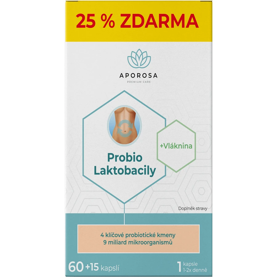 Aporosa Probio Лактобактерії 25% БЕЗКОШТОВНО 75 капсул: ціни та характеристики