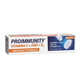 Proimmunity Вітамін С + Цинк + D3, 20 шипучих таблеток, Fiterman