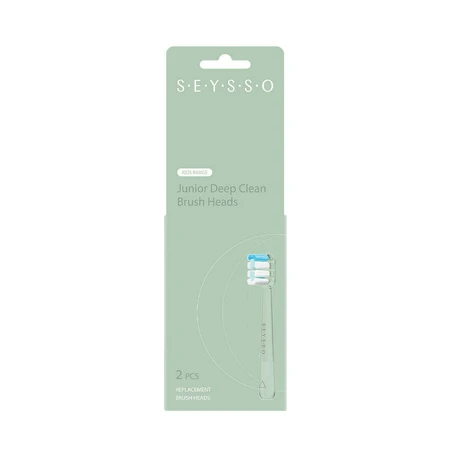 Seysso Deep Clean, змінні насадки для звукової зубної щітки Junior, зелені, 2 шт.: ціни та характеристики