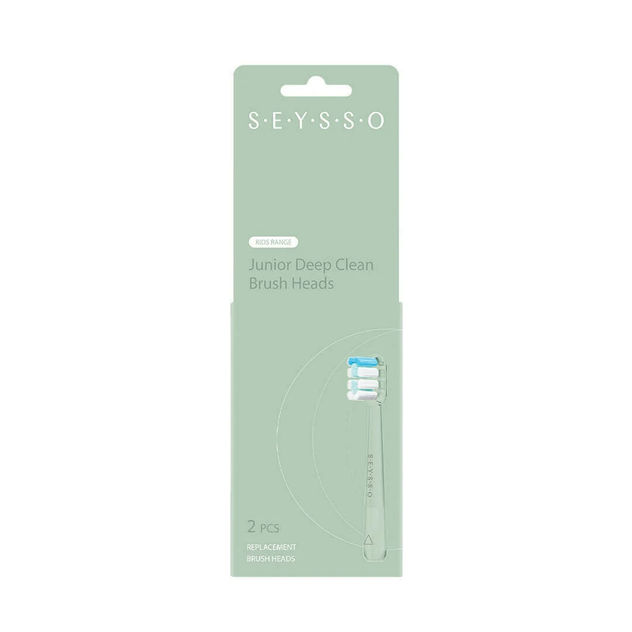 Seysso Deep Clean, змінні насадки для звукової зубної щітки Junior, зелені, 2 шт.: ціни та характеристики
