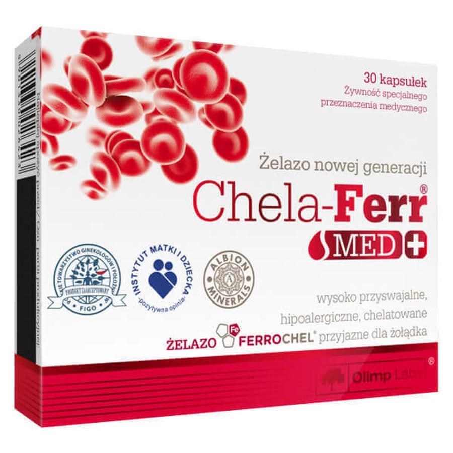 Olimp Chela-Ferr Med, елазо 30 мг, 30 капсул: ціни та характеристики