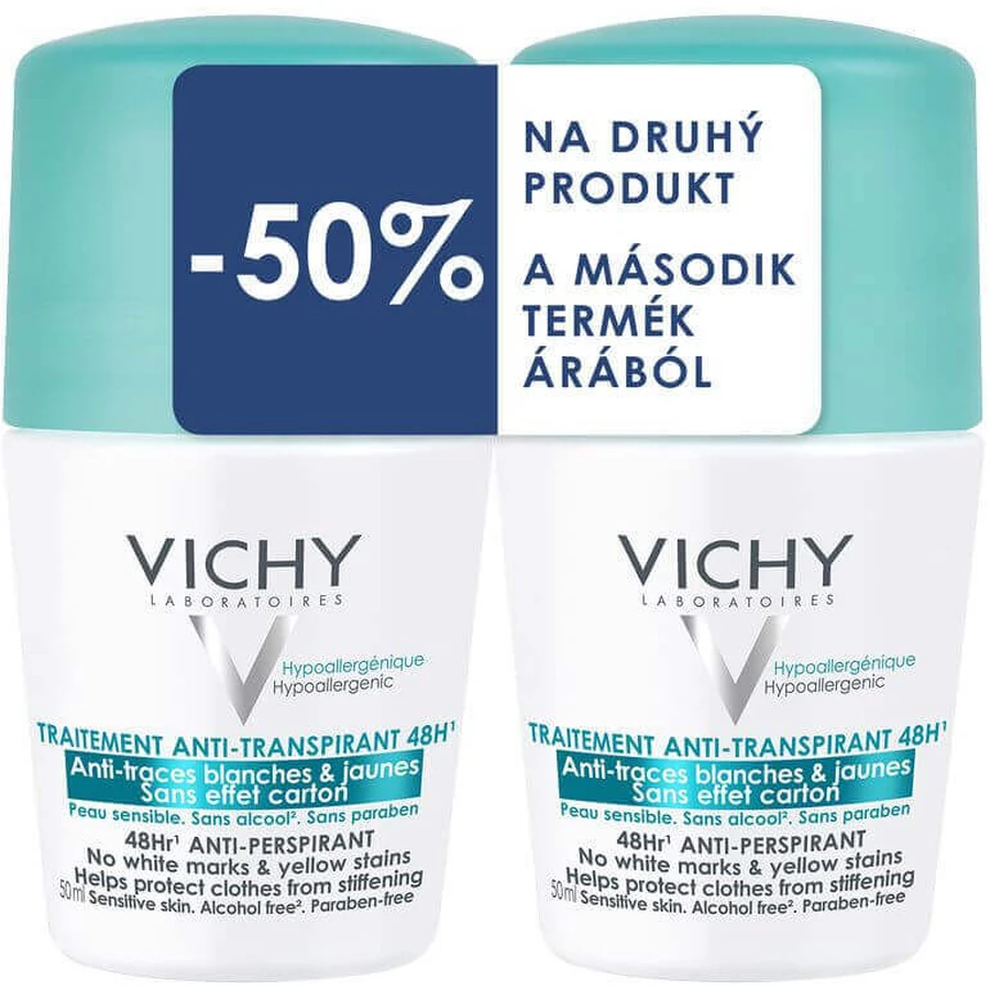 Vichy DEO ROLL-ON 48 HOD. Антиследы DUO 14 антиперспирант 2x50 мл 2 x 50 мл: цены и характеристики