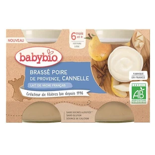 Йогуртовый крем с грушей и корицей, 2x130 гр, BabyBio