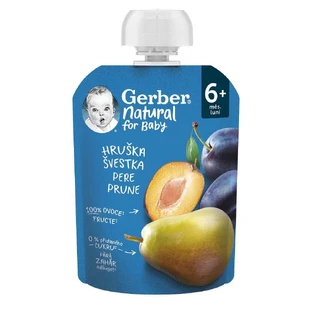 Пюре из сливы и груши, +6 месяцев, 90 гр, Gerber