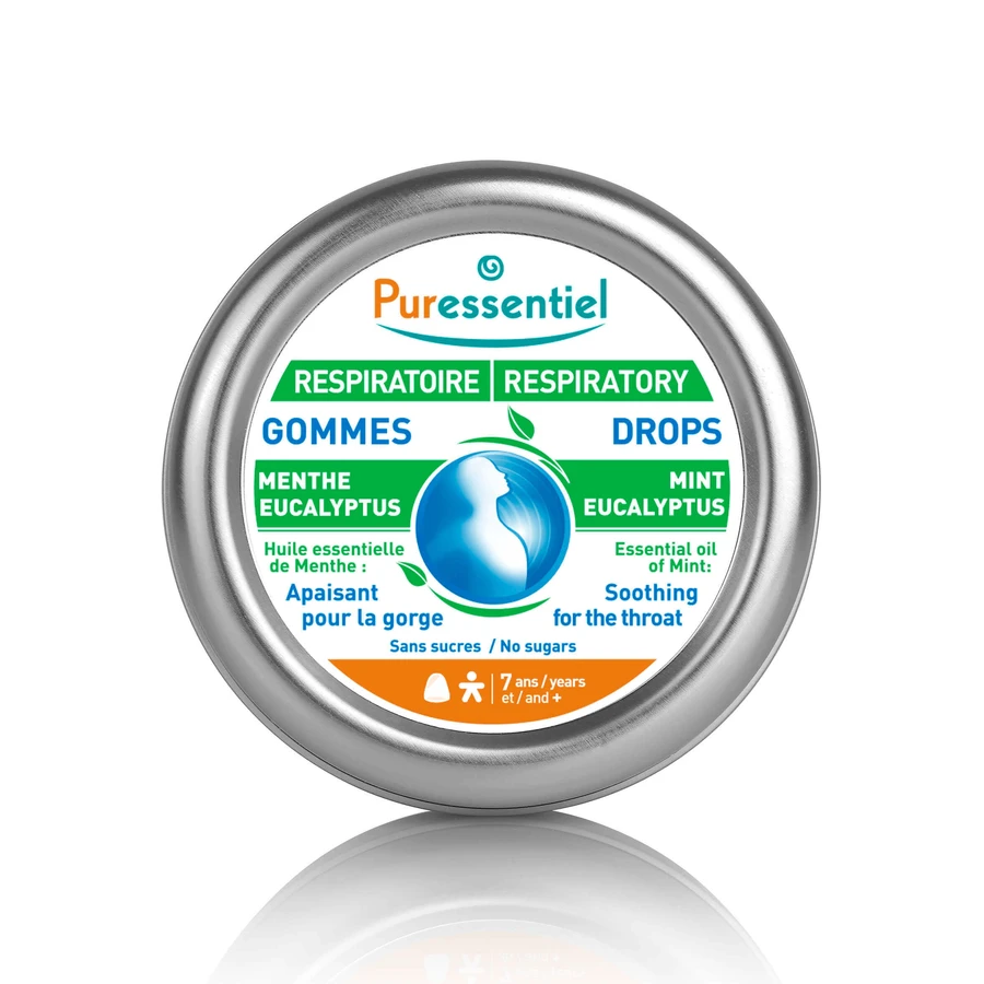 Жевательные пастилки Puressentiel Respiratory для снятия боли в горле, 45 г: цены и характеристики