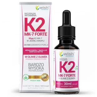 Wish K2 MK-7 Forte 50 г, вітамін К, 30 мл
