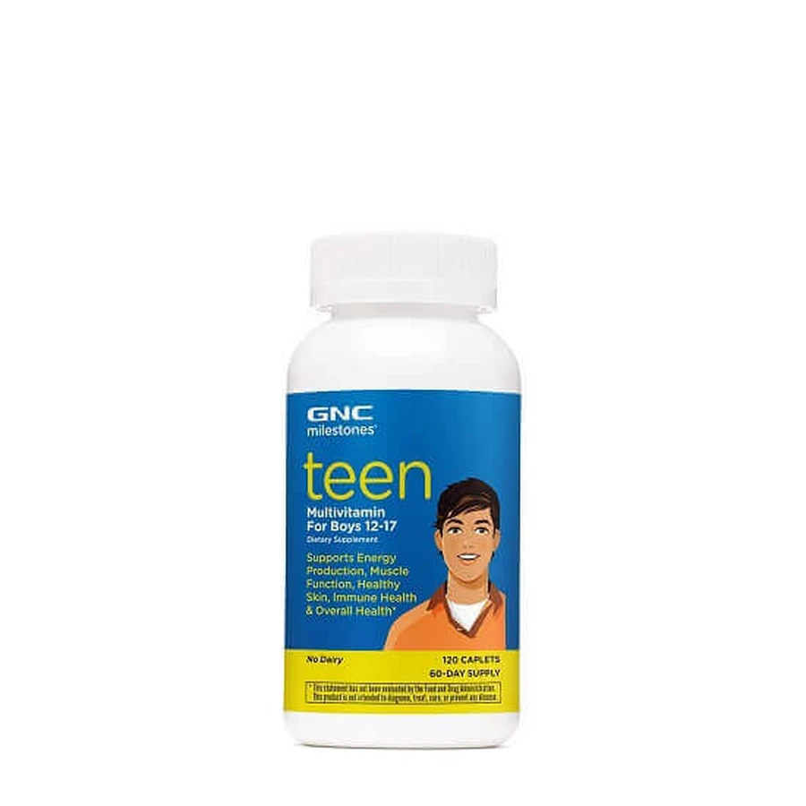 Мультивитамины для мальчиков 12-17 лет, Teen Milestones (200812), 120 таблеток, GNC: цены и характеристики