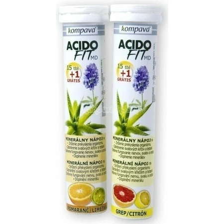 compava ACIDOFIT MD OANGE+LIMET 1×16 пакетиків, мінеральний напій - апельсин і лайм: ціни та характеристики