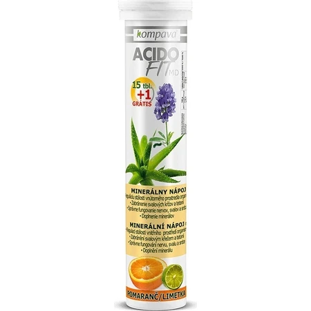 compava ACIDOFIT MD OANGE+LIMET 1×16 пакетиків, мінеральний напій - апельсин і лайм: ціни та характеристики