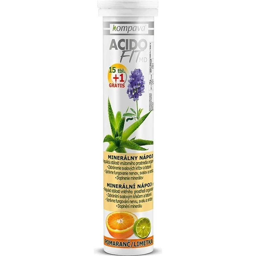 compava ACIDOFIT MD OANGE+LIMET 1×16 пакетиків, мінеральний напій - апельсин і лайм: ціни та характеристики