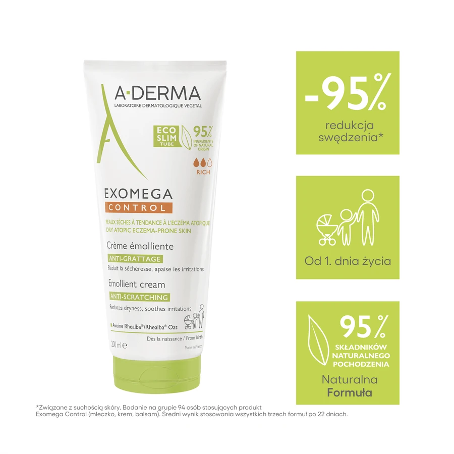 A-Derma Exomega Control Emollient Cream, 200 мл: цены и характеристики
