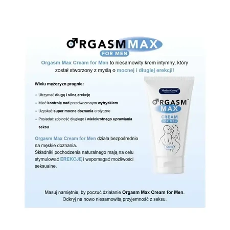 Medica-Group Orgasm Max Cream For Men Интимный крем для сильной и продолжительной эрекции для мужчин, 50 мл: цены и характеристики