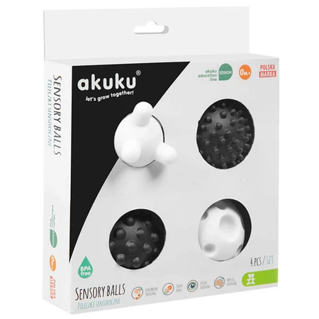AKUKU, сенсорні шишки, чорно-білі, A0469, від народження, 4 штуки: ціни та характеристики