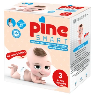 Pine Smart, підгузки для виявлення інфекцій сечовивідних шляхів, розмір 3, міді, 4-9 кг, 22 шт.