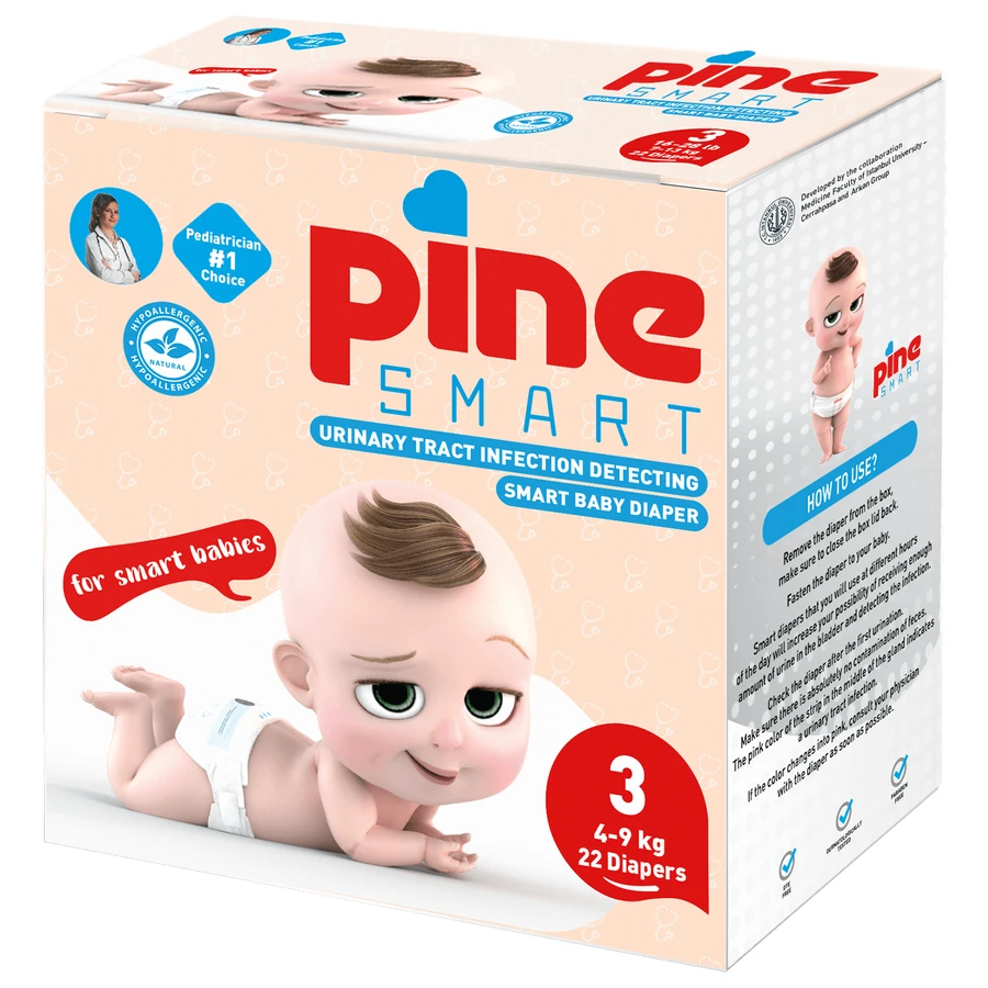 Pine Smart, подгузники для выявления инфекций мочевыводящих путей, размер 3, Midi, 4-9 кг, 22 шт.: цены и характеристики