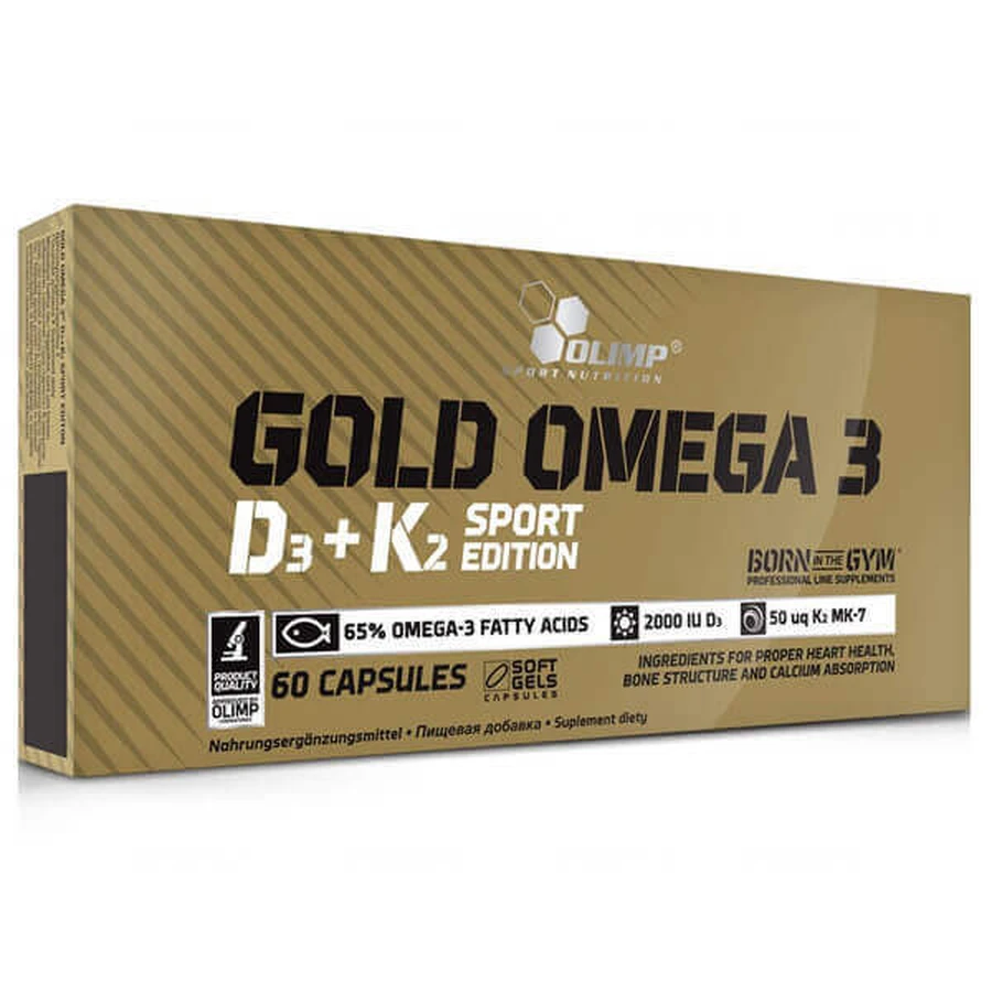 Gold Omega 3 D3 + K2 Sport Edition, 60 капсул: ціни та характеристики