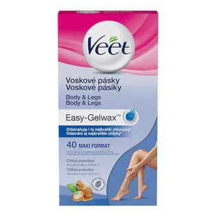 Воскові смужки для депіляції Easy-Gel, 40 шт, Veet