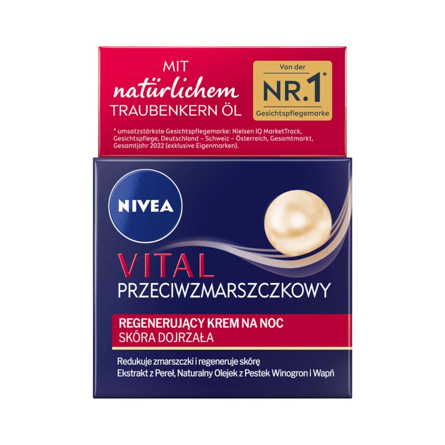 Нічний зміцнюючий крем проти зморшок Nivea Vital, 50 мл: ціни та характеристики