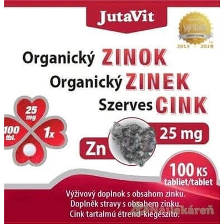 JutaVit Органический цинк 25 мг 1×100 табл, пищевая добавка: цены и характеристики