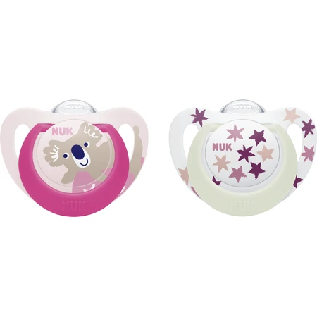 Nuk Soother Star Den&Night 6-18 м рожевий 2 шт: ціни та характеристики