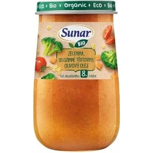 Sunar Organic Vegetable, макарони з цільнозернової пшениці, оливкова олія 190 г 1×190 г, закваска