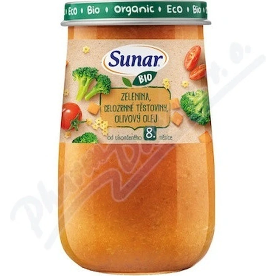 Sunar Organic Vegetable, макарони з цільнозернової пшениці, оливкова олія 190 г 1×190 г, закваска: ціни та характеристики
