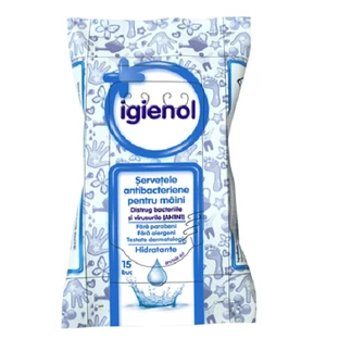 Антибактеріальні серветки для рук, 15 штук, Igienol