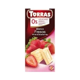 Білий шоколад з полуницею, цукром і без глютену 75г TORRAS