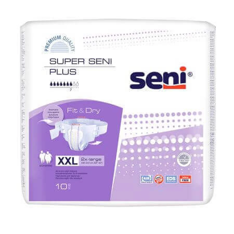 Закриті підгузки Super Seni Plus, XXL, 10 штук, Seni: ціни та характеристики