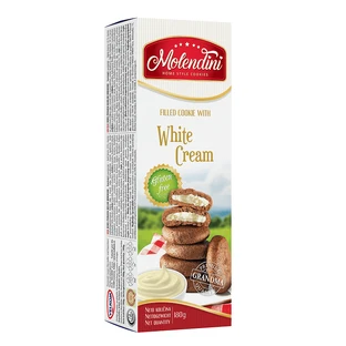 Белое печенье с кремовой начинкой, 180 г, Molendini