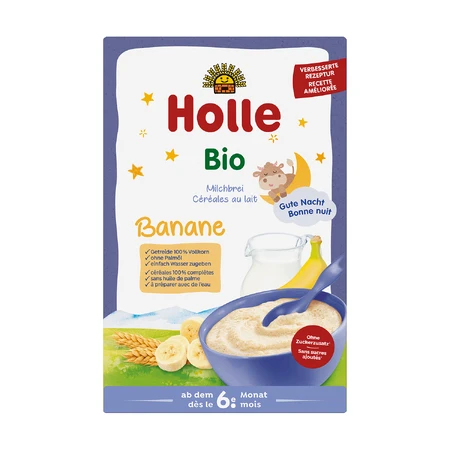 Holle Банановая молочная каша Bio, полузерновая, после 6 месяцев, 250 г: цены и характеристики