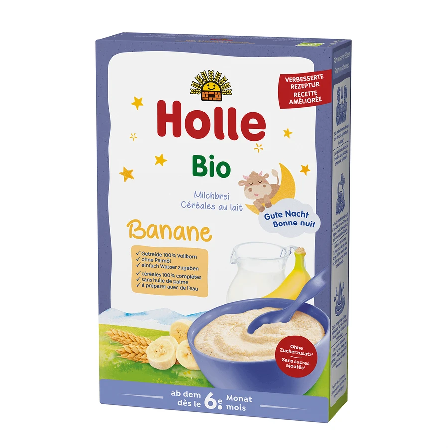 Holle Банановая молочная каша Bio, полузерновая, после 6 месяцев, 250 г: цены и характеристики