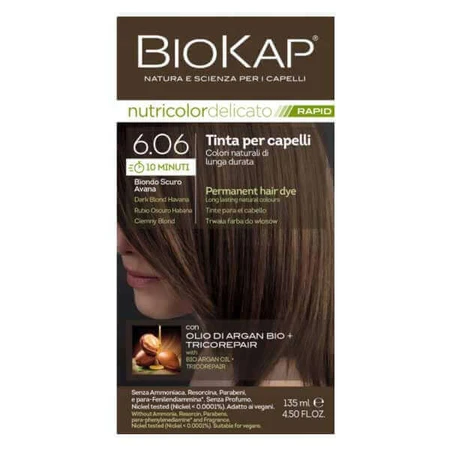 Фарба для волосся Biokap Nutricolor Delicato Rapid, відтінок 6.06 темно-русявий, 135 мл: ціни та характеристики