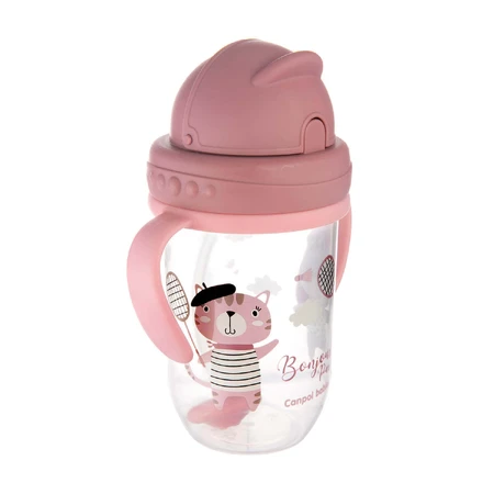 Canpol Babies, чашка с трубочкой и носиком, Bonjur Paris, розовая, 56/607, с 6 месяцев, 270 мл КОНТАМИНИРОВАННАЯ УПАКОВКА: цены и характеристики