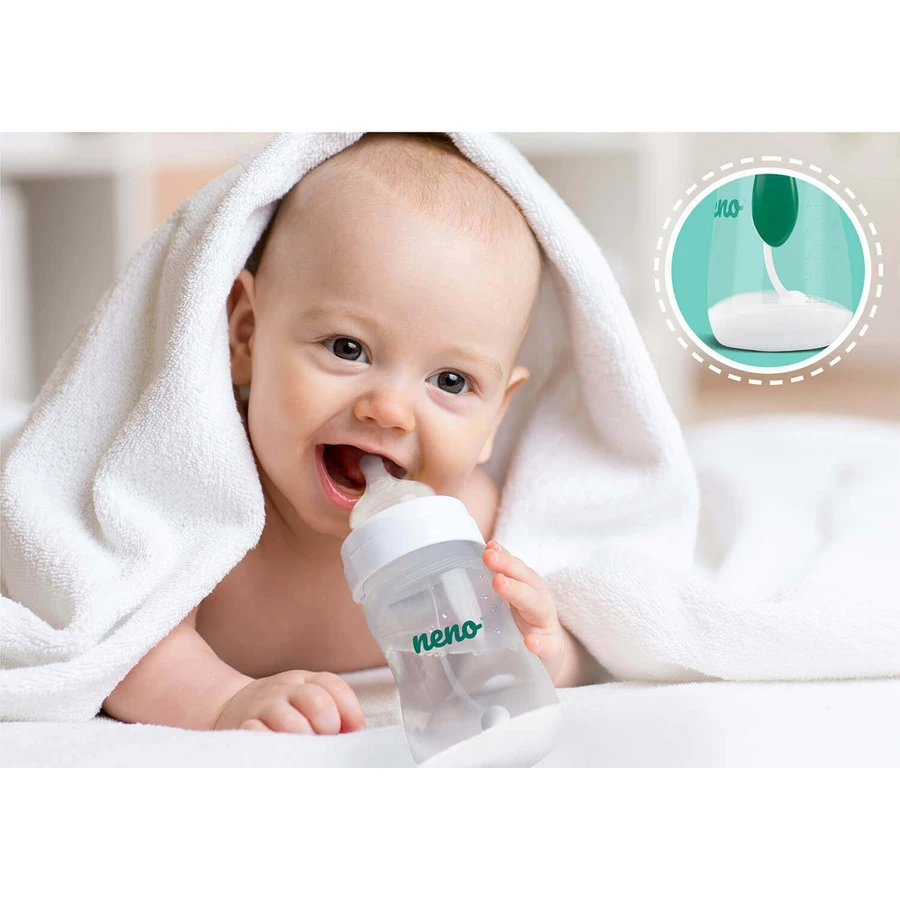 Neno Bottle, антиколиковая бутылочка для кормления и обучения питью, с соской и дренажной трубкой, 3-6 месяцев, 240 мл: цены и характеристики