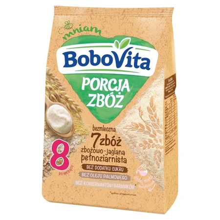 BoboVita Porcja Zbó каша 7 злаков-яичная каша, без молока, без добавления сахара, после 8 месяцев, 170 г: цены и характеристики