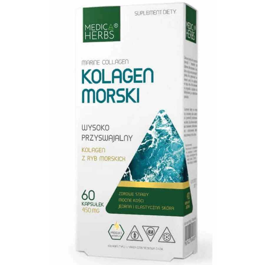 Морський колаген 450 мг, 60 капсул Medica Herbs: ціни та характеристики