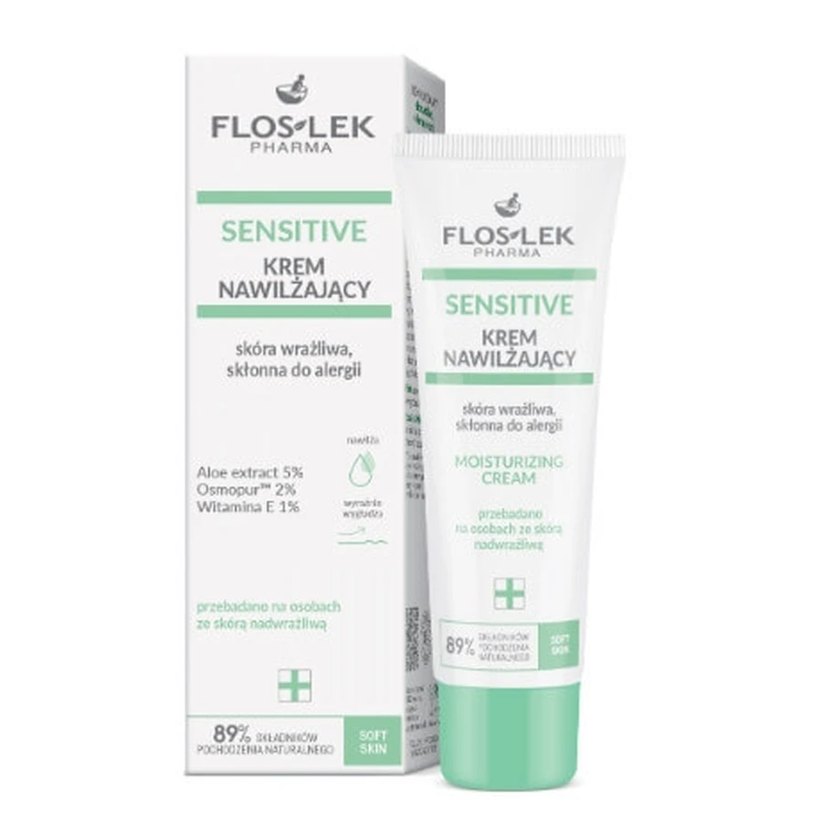 Flos-Lek Pharma Sensitive Увлажняющий крем для чувствительной, склонной к аллергии кожи, 50 мл: цены и характеристики