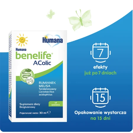 Humana Benelife Acolic, с рождения, 30 мл КОНТАМИНИРОВАННАЯ УПАКОВКА: цены и характеристики
